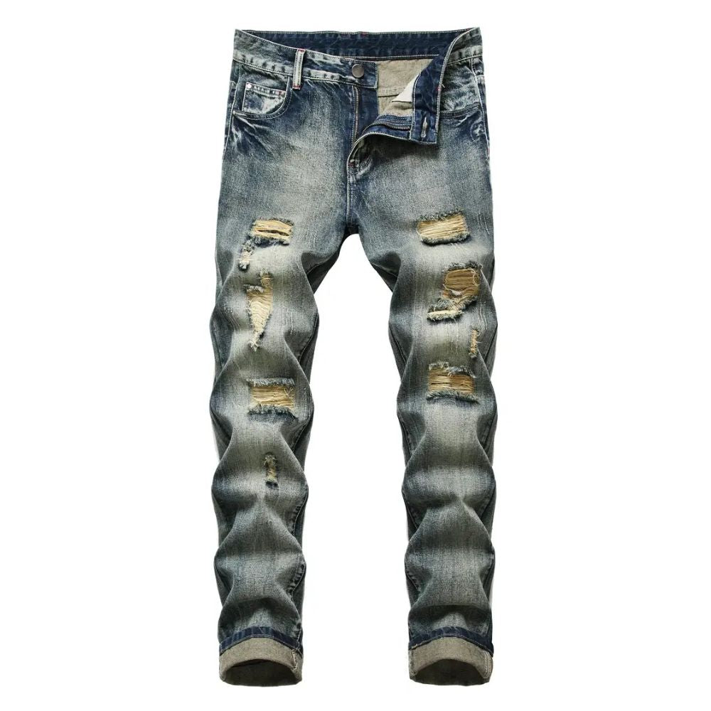 Retro Ripped Slim Fit Stretch Jeans | Men's